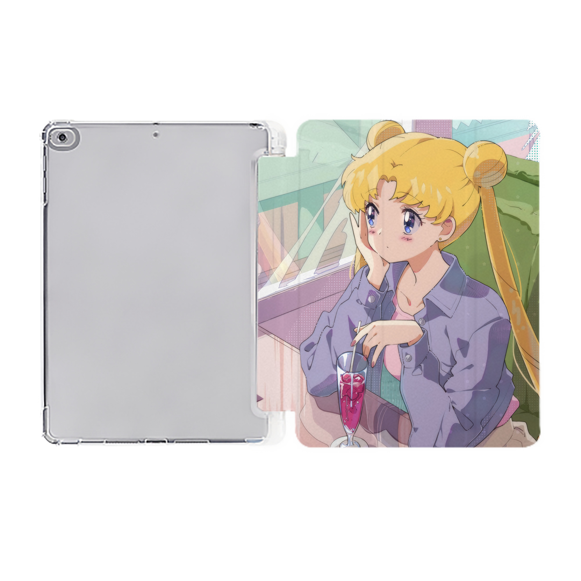 （画像用） 美少女戦士セーラームーン Sailor Moon IPad ケース ペン収納付き 三つ折りスタンド PUレザー×シリコン 対応機種9.5/10.5/10.9インチ